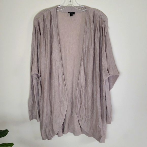 Express pleated shoulder cream gray women's size medium - Picture 1 of 7